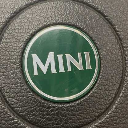 Genuine Rover Mini Leather Steering Wheel w/ Airbag Mount 1997+ Green MINI Badge Used